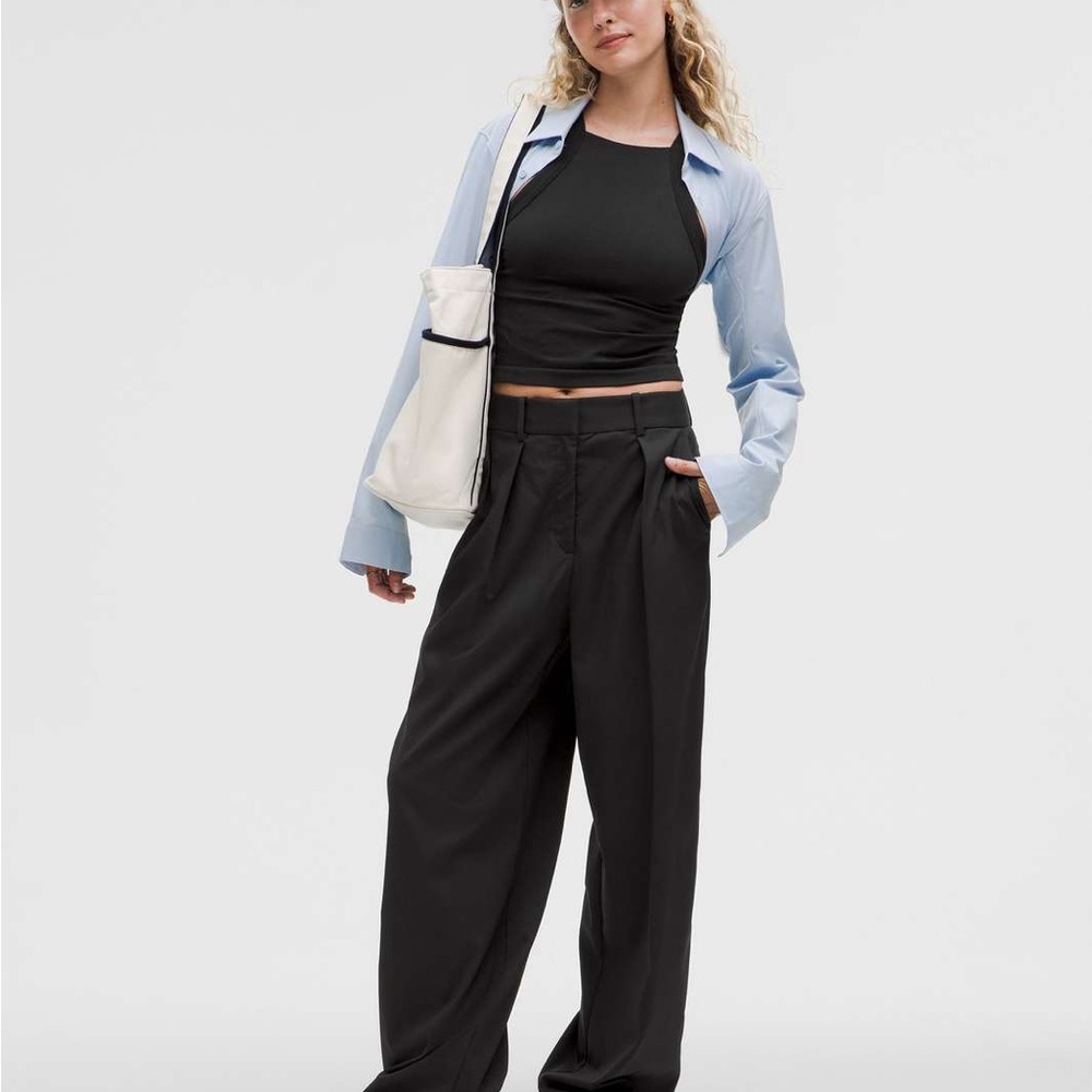 Lululemon Pleated front wide-Leg High-Waist Black Pants